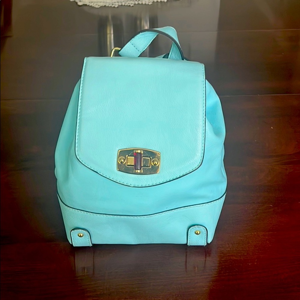 Light Blue Backpack Purse
